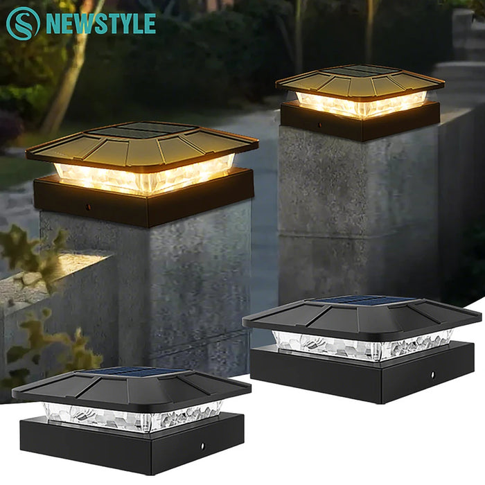 Solar Post Cap Lights For 4x4 Posts 3 Lighting Modes LED Post Cap Lights Solar Powered IP65 Waterproof Fence Light For Outside
