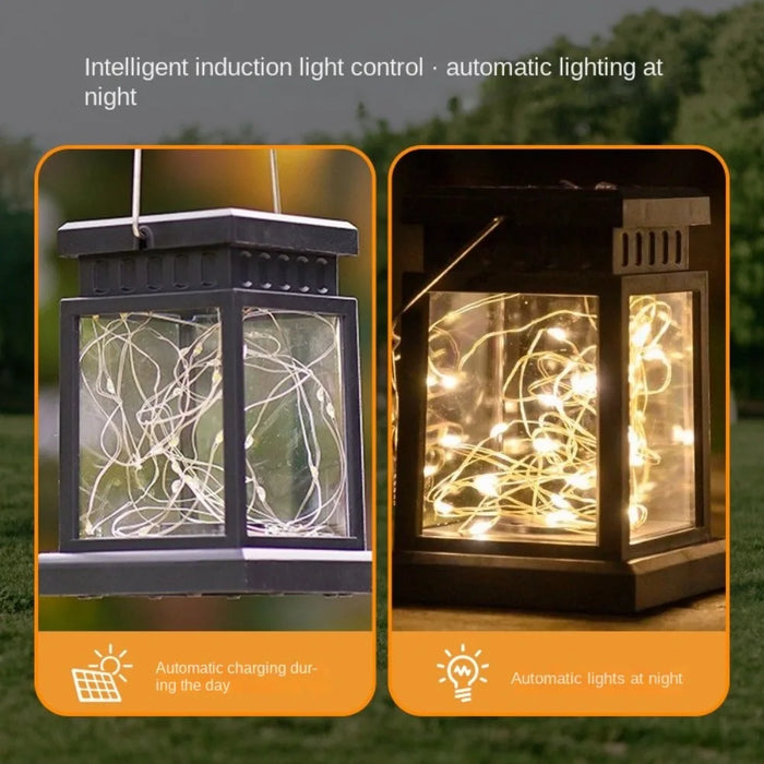 Waterproof Solar Hanging Lantern Luminous Atmosphere Simulated Candle Lanterns Hanging Night Lights Led Wind Lights