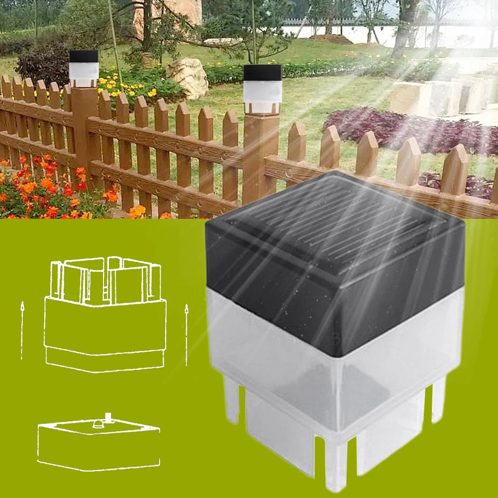 Solar Post Light Modern Fence Deck Lamp Auto On/Off Square Column Fixture Mailbox Lantern for Yard Pathway Decor