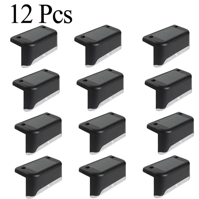 Solar Deck Lights 1-12 Pack Outdoor Step Lights Waterproof Led Solar Lights for Railing Stairs Step Fence Yard Patio and Pathway