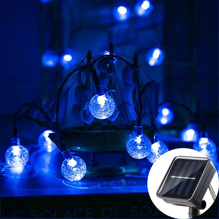 Solar String Lights Garden LED Outdoor Crystal Ball Fairy Light Home Patio Yard Christmas Decoration Lamp Garden Garland Wedding