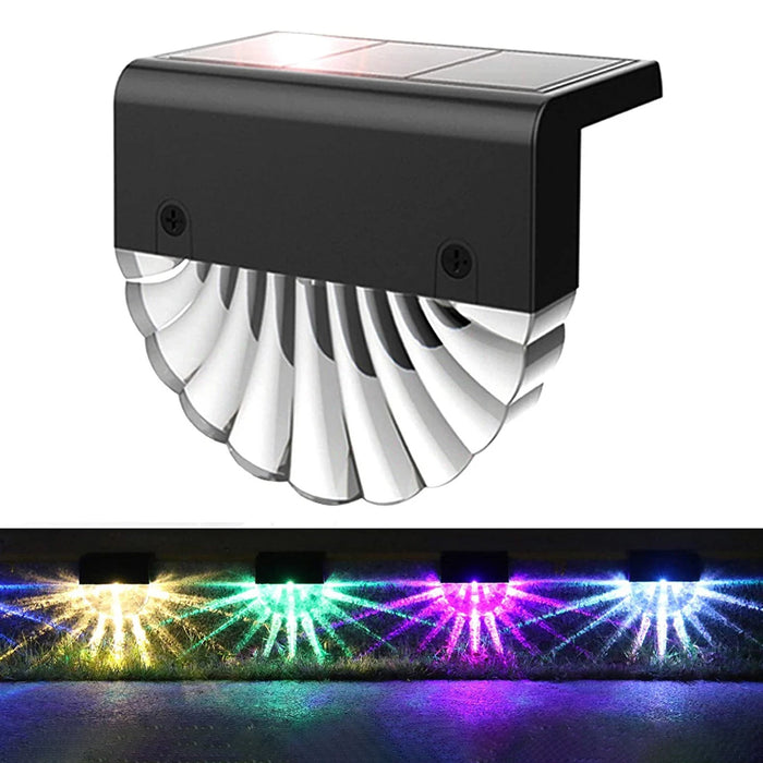 Solar Fence Lights Outdoor Waterproof Color Glow And Warm White Acrylic Led Powered Deck Post Cap Patio Yard Decorative Lamp