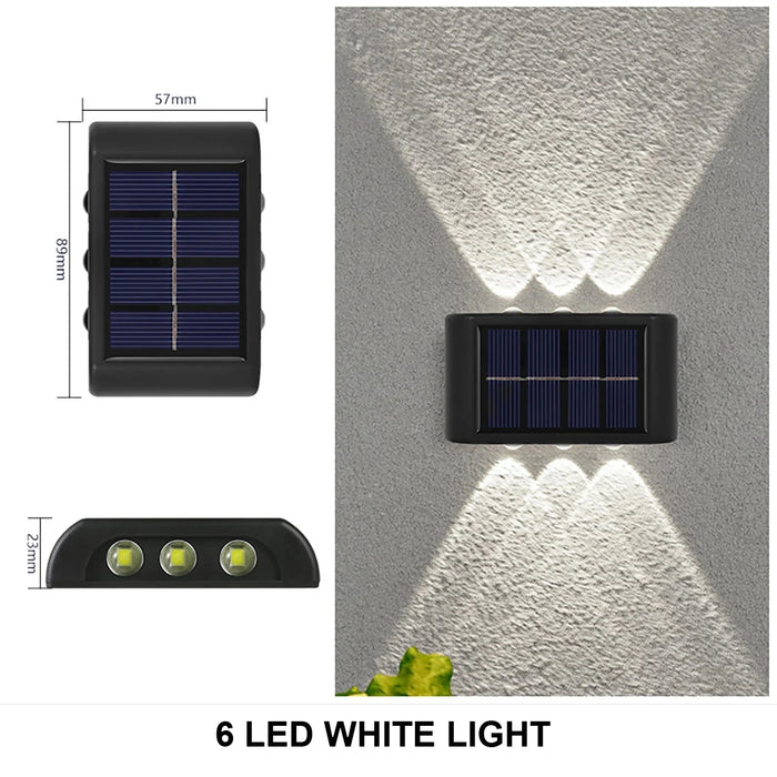 Solar Wall Lamp Outdoor Waterproof Solar Powered Light UP and Down Illuminate Home Garden Porch Yard Decoration Outside Sunlight