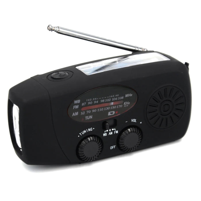 AM/FM/WB/NOAA Emergency Radio Hand Crank Solar Powered Radio Multifunction Weather Radio with BT Flashlight SOS for Outdoor