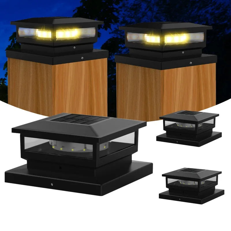 Solar Light Outdoor Waterproof Solar Post Light Villa Column Lamp Fence Gate Pillar Head LED Lamp For House Gate Patio Garden