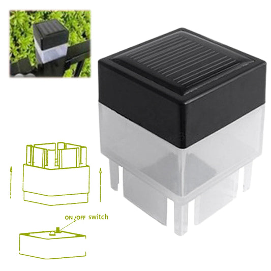 Solar Post Light Modern Fence Deck Lamp Auto On/Off Square Column Fixture Mailbox Lantern for Yard Pathway Decor