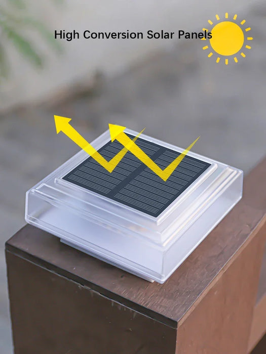 Led Solar Pillar Light, Post Caps Lights, Waterproof Fence Post Lamp Outdoor, for Garden Wooden Posts Lawn Camping Summer Deco