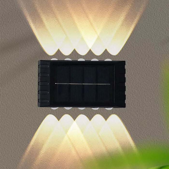Solar Outdoor Wall Light 4/6/8/10LED Waterproof Garden Light Courtyard Railing Decoration Atmosphere Light Downlight Luminous So