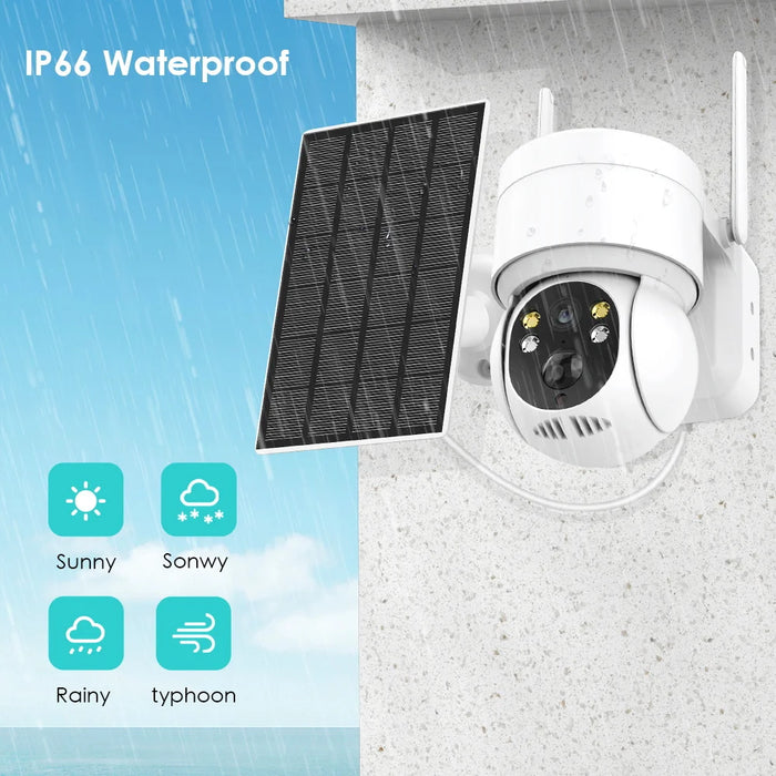 Solar Camera Wifi Outdoor 1080P PIR Human Detection Wireless Surveillance IP Cameras With Solar Panel 7800mAh Recharge Battery
