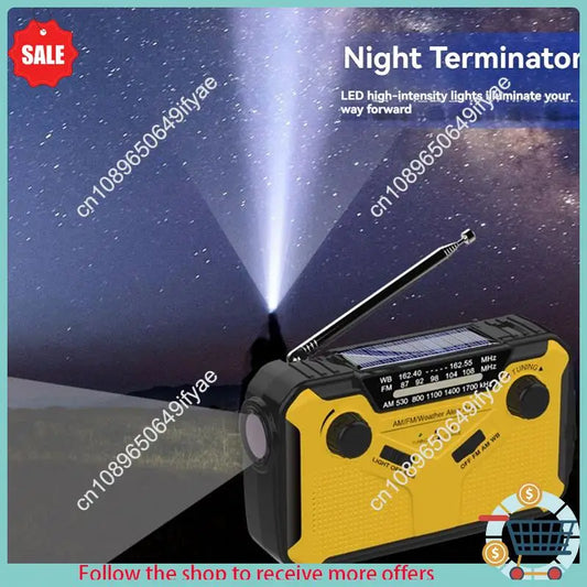 Y67A-SOS Alarm Emergency Radio AM/FM Portable Solar Solor Hand Crank USB Rechargeable Torch Reading Lamp For Emergencies