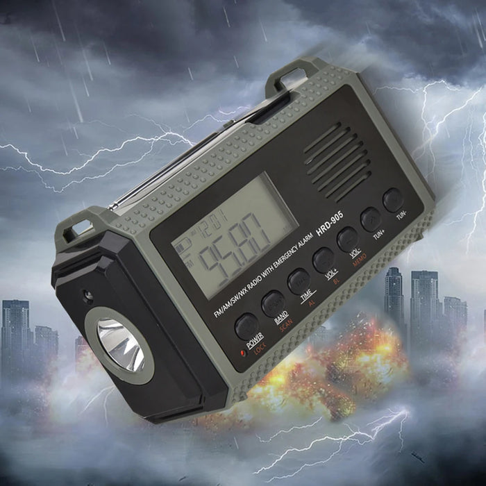Solar Hand Crank AM FM SW NOAA Weather Radio 4 Ways Powered 10000MAh Multifunction Radio Torch SOS Alarm Power Bank for Survival