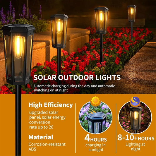 1/4/6 Pack Solar Pathway Lights Outdoor Solar Lights IP65 Waterproof Garden Lights Solar Lamp Outdoor Landscape Lamps for Lawn