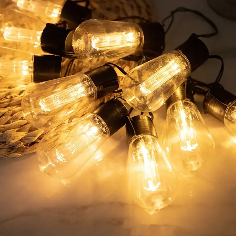 Solar Powered lamp Outdoor string lights Courtyard hanging lights LED bulbs garden porch courtyard balcony terrace lighting 733