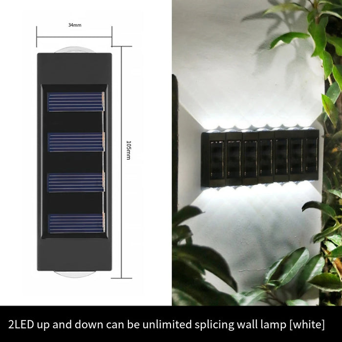 Solar Wall Lamp Outdoor 4/6/8/10/12/16LED Light Waterproof Up And Down Luminous Lighting Balcony Yard Garden Decoration Lights