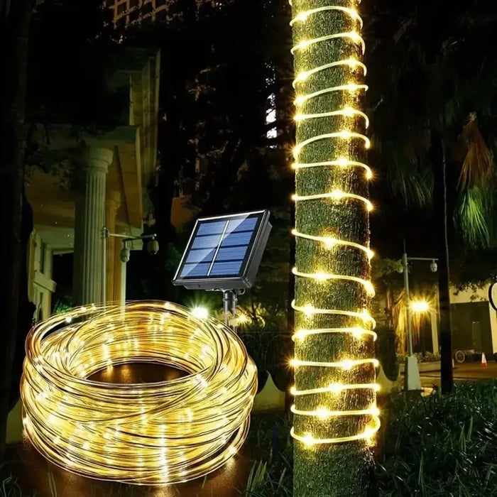 Solar Led Light Outdoor 7M 12M 22M Tube Solar Powered String Light Waterproof Garden Decoration Wedding Christmas Tree Lamp
