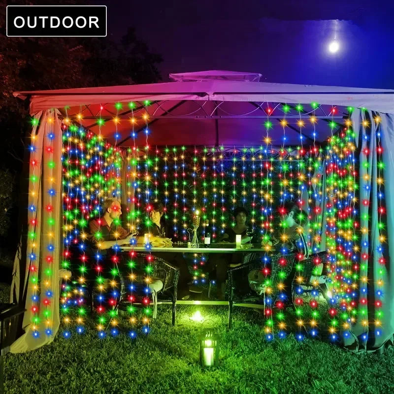 Lights Decoration Solar Curtain Lights Outdoo Fairy Lights String Lights LED Lights Christmas Wedding Party Decor 2025 New Year