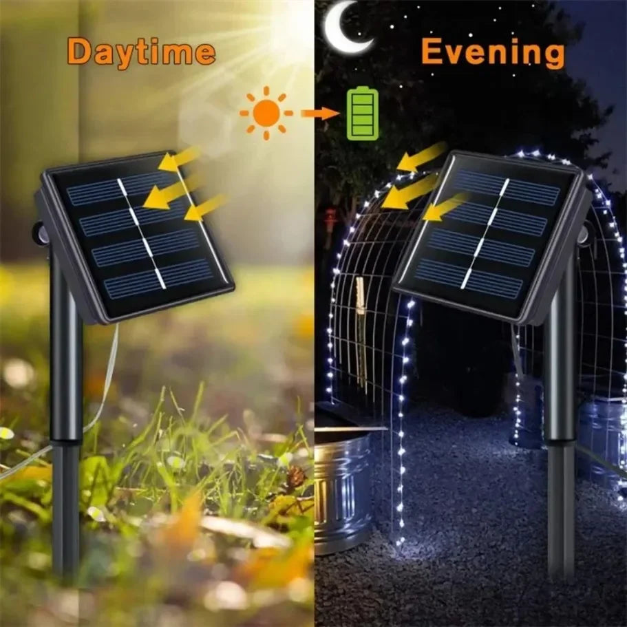 32/22M Solar String Lights Outdoor Waterproof Fairy Garland Lights 300LED 8 Modes Christmas Party Garden Patio Wedding Decor