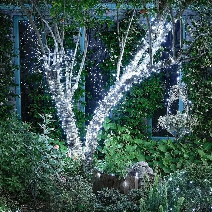 Led Solar String Lights Outdoor Solar Christmas Lights 8 Modes Twinkle Fairy Lights for Xmas Tree Garden Wedding Decoration
