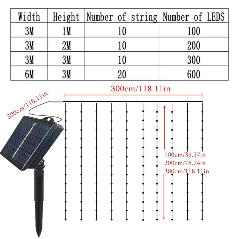 Lights Decoration Solar Curtain Lights Outdoo Fairy Lights String Lights LED Lights Christmas Wedding Party Decor 2025 New Year
