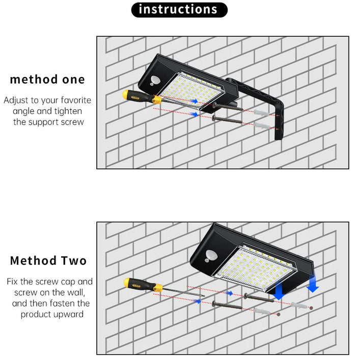 Solar Flood Lights Outdoor 360 Degree Swiveling Solar Security Lamp Solar Motion Sensor Light Ecofriendly and Energy Saving