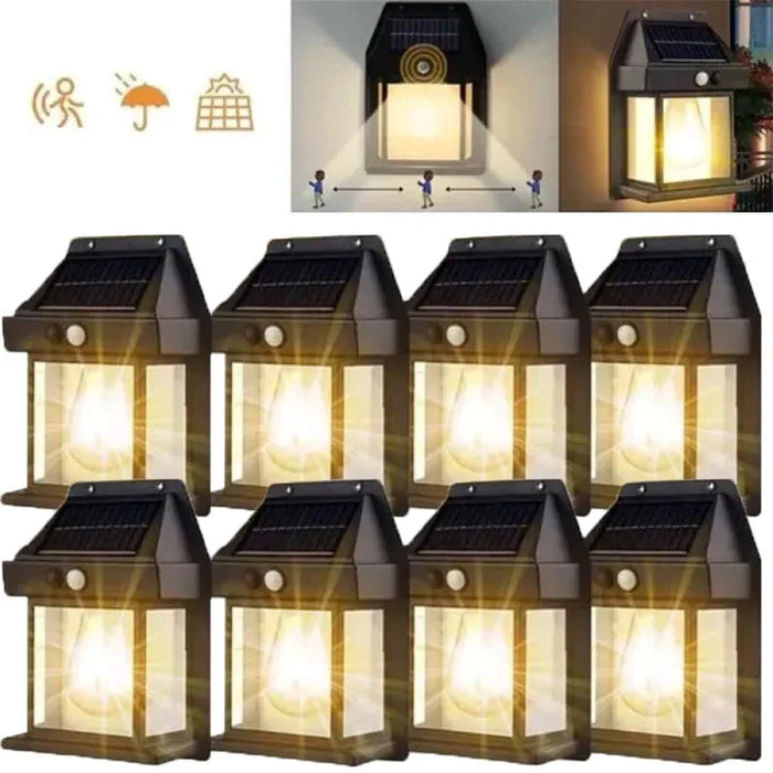 Solar Lantern Wall Light with 3 Modes of Dusk To Dawn Motion Sensing Light IP65 Waterproof Suitable for House Porch Garage