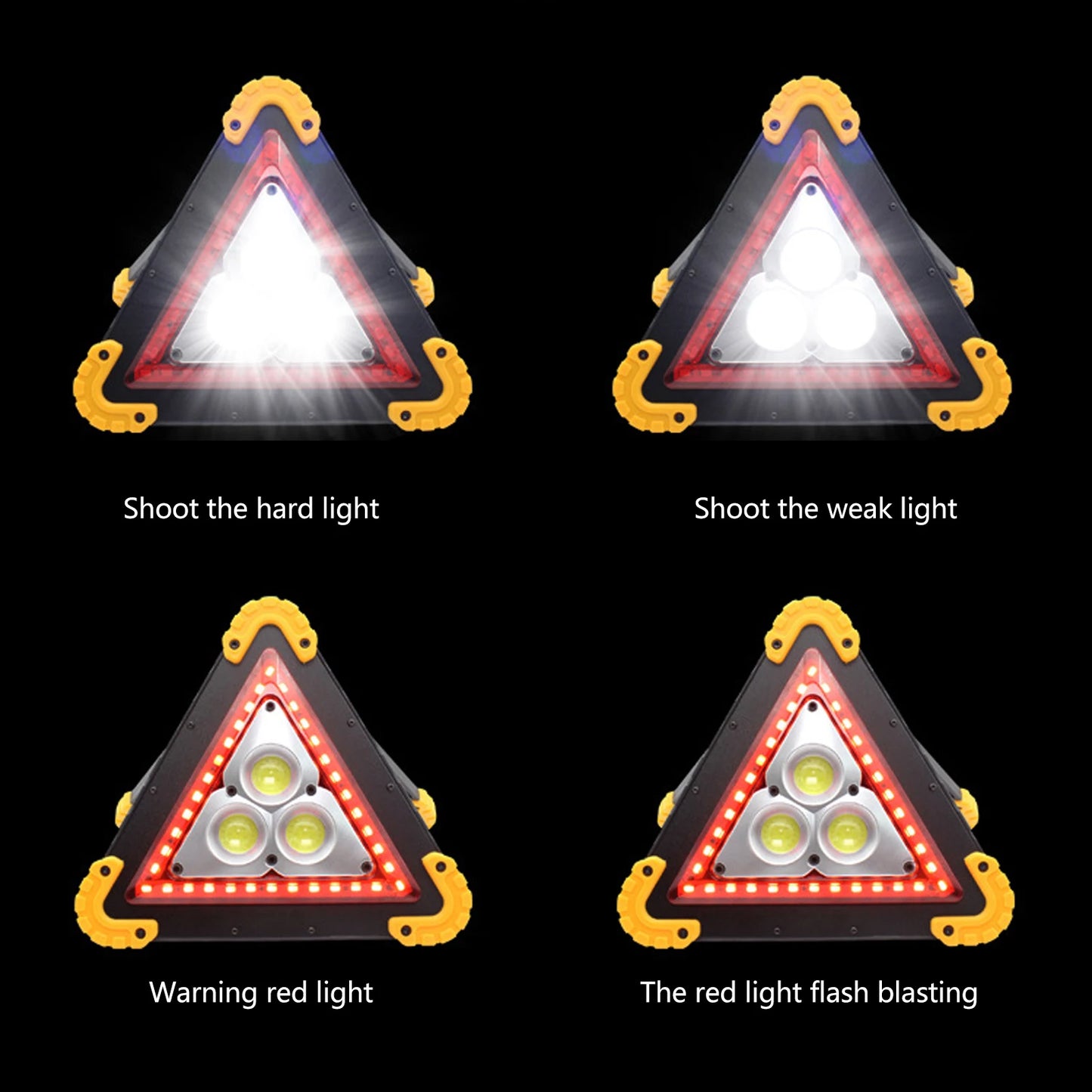 Solar Emergency Triangular Warning Light Safety Emergency Breakdown Alarm Lamp Portable Solar Light For Camping Working