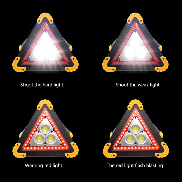 Solar Emergency Triangular Warning Light Safety Emergency Breakdown Alarm Lamp Portable Solar Light For Camping Working