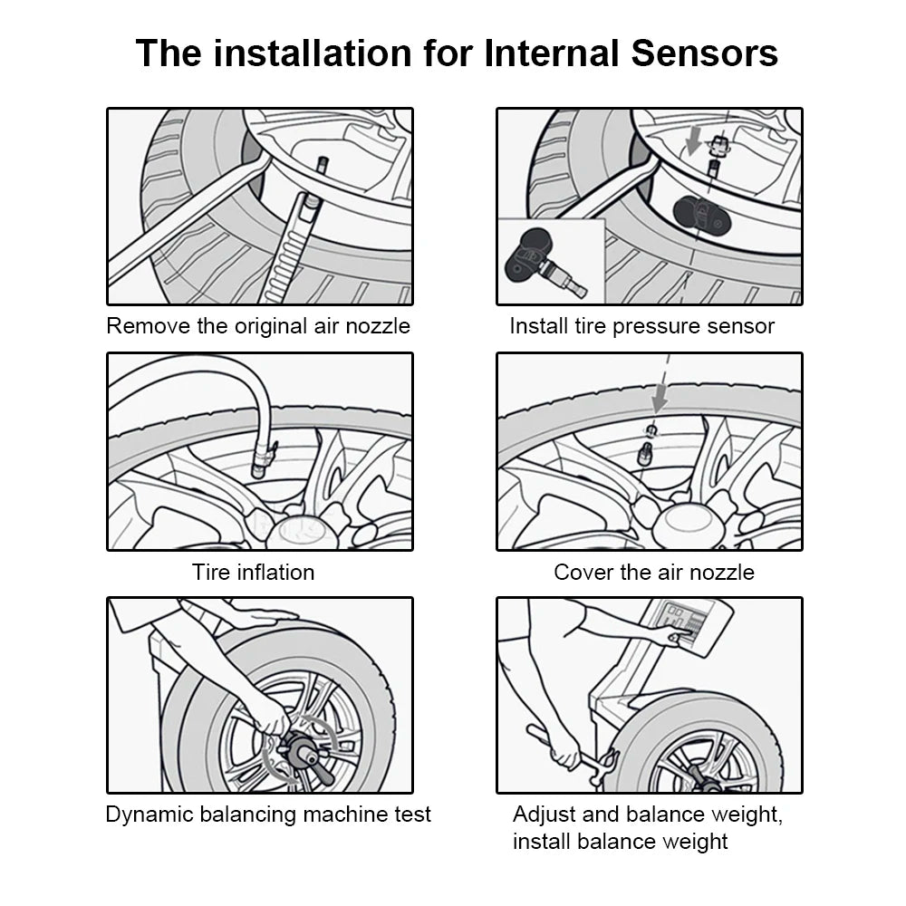 Car Tire Pressure Alarm Monitor System Solar Power TPMS Temperature Alert LCD Display With 4 Internal/External Sensor