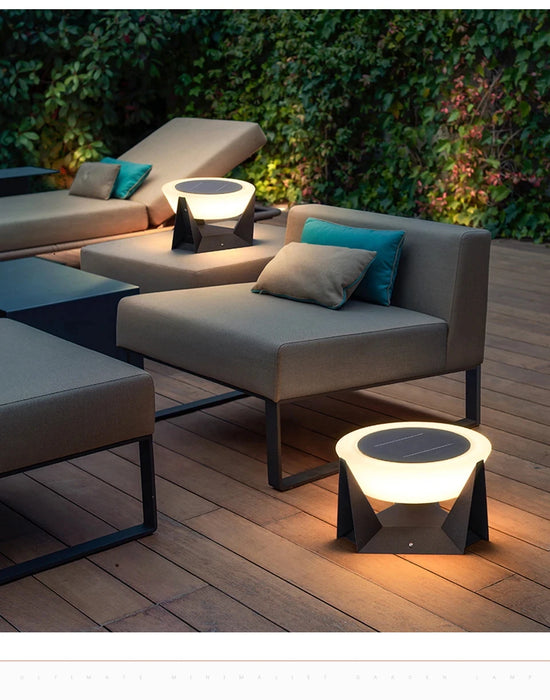 Solar Post Light Outdoor Column Pillar Light 3000K IP65 Garden Landscape Lighting for Patio Fence Cap Deck Flat Surface Fixtures