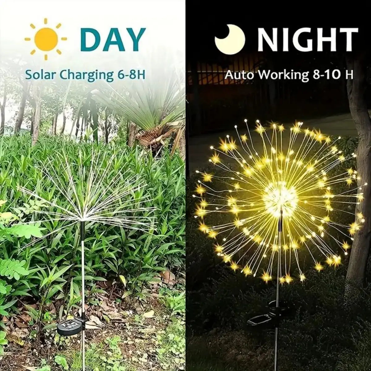 Solar Firework Lights Outdoor Waterproof Christmas Garden Wedding Decor, Auto On/Off Fairy String Solar Powered Landscape Lighti