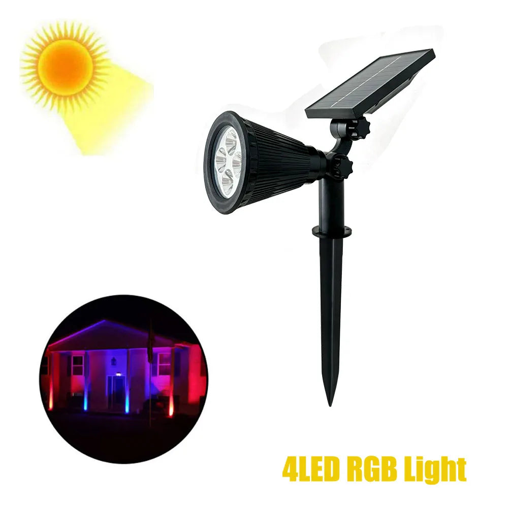 1pc 4/7/18/36LED Solar Spotlights Outdoor IP65 Waterproof Brightness Adjustable Spot Light  for Garden Backyard Driveway Patio