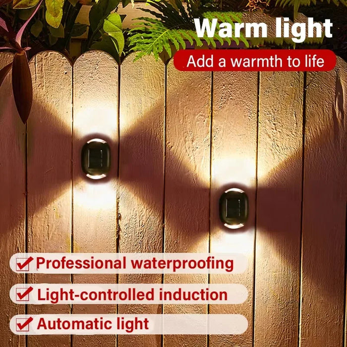2 LEDs Wall Solar Floor Lights IP65 Waterproof Floor Lights Aisle Corridor Terrace Solar Garden Lights