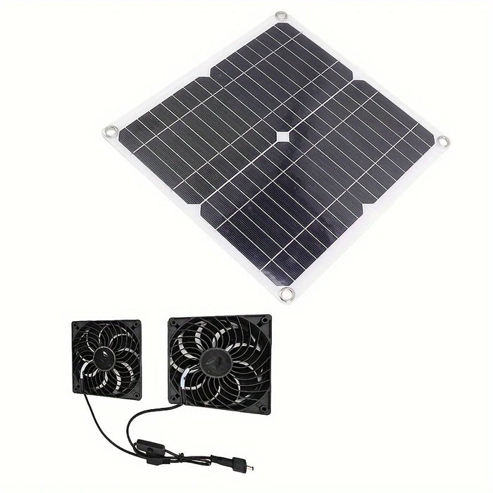 Solar fan set, waterproof and portable solar panel and fans, suitable for greenhouses, poultry houses, solar charging