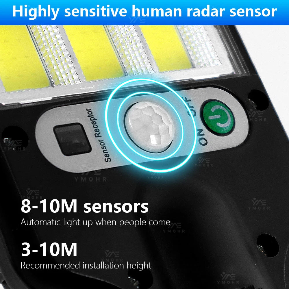 Big Led High Power Solar Street Lamp for Outdoor Garden Lighting Solar Sensor Lamp Outdoor Led Spotlights Decoration Wall Lights