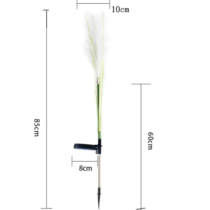 Solar Garden Landscape Lights Sunlight Lawn Lamp Simulation Bulrush Flower Optical Fiber Lamp Outdoor Waterproof Path Lighting