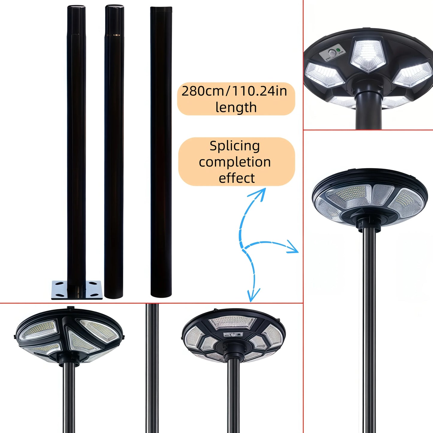 Solar outdoor street lamp UFO solar street lamp garden lamp with sensorintelligent light sensesuitable for all kinds of scenes