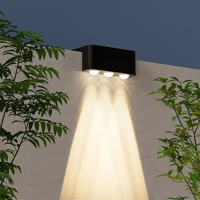 Solar Wall Lights Outdoor Square Solar Wireless Wall Mount Lights IP65 Waterproof Outdoor Wall Lamps Decorative for Garden