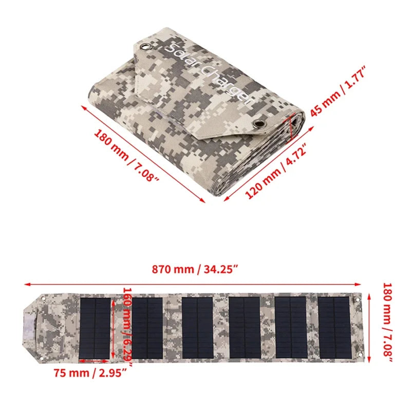 60W/80W/100W Folding Solar Panel Portable Battery Charger for Cell Phone Outdoor Waterproof Power Bank for Camping Accessories
