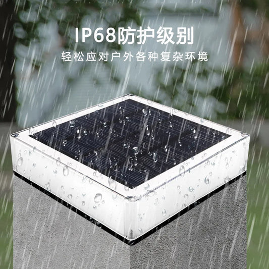 2025 Solar Energy Square Column Lamps IP68 Outdoor Door Wall Light Garden Column Light RGB Gradient Courtyard Lamp HOT