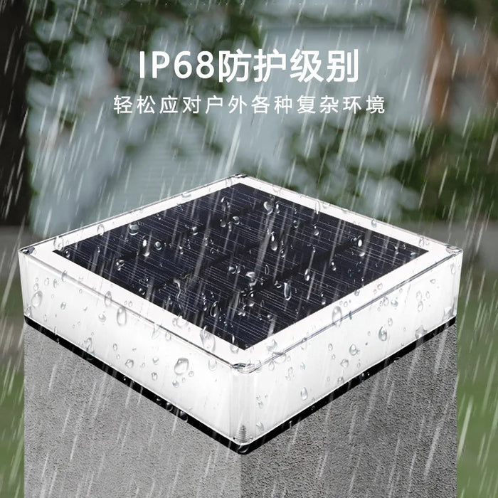 2025 Solar Energy Square Column Lamps IP68 Outdoor Door Wall Light Garden Column Light RGB Gradient Courtyard Lamp HOT