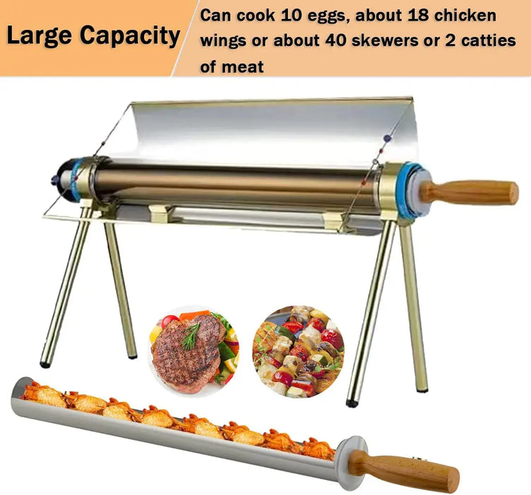 HELIOTEC Solar Cooker Oven BBQ Grill Portable Stove for Outdoor Camping and Traveling Picnics