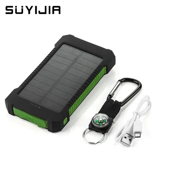 Fast Charging 20000mAh Portable Solar Power Bank External BatteryWaterproof Powerbank with SOS Flashlight Poverbank for Xiaomi