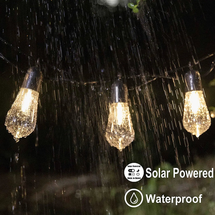 Solar String Lights Outdoor Garland Christmas LED Globe Bulbs Solar Fairy Lamps for Camping Garden Party Terrace Decoration