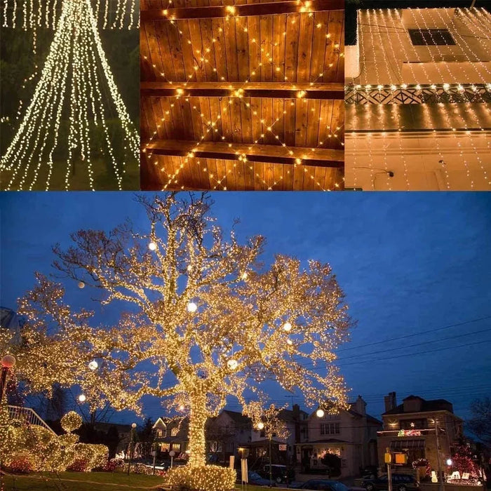 Solar Outdoor String Fairy Lights 12m 100LED Waterproof Outdoor Garland Solar Power Lamp For Holiday Christmas Garden Decoration