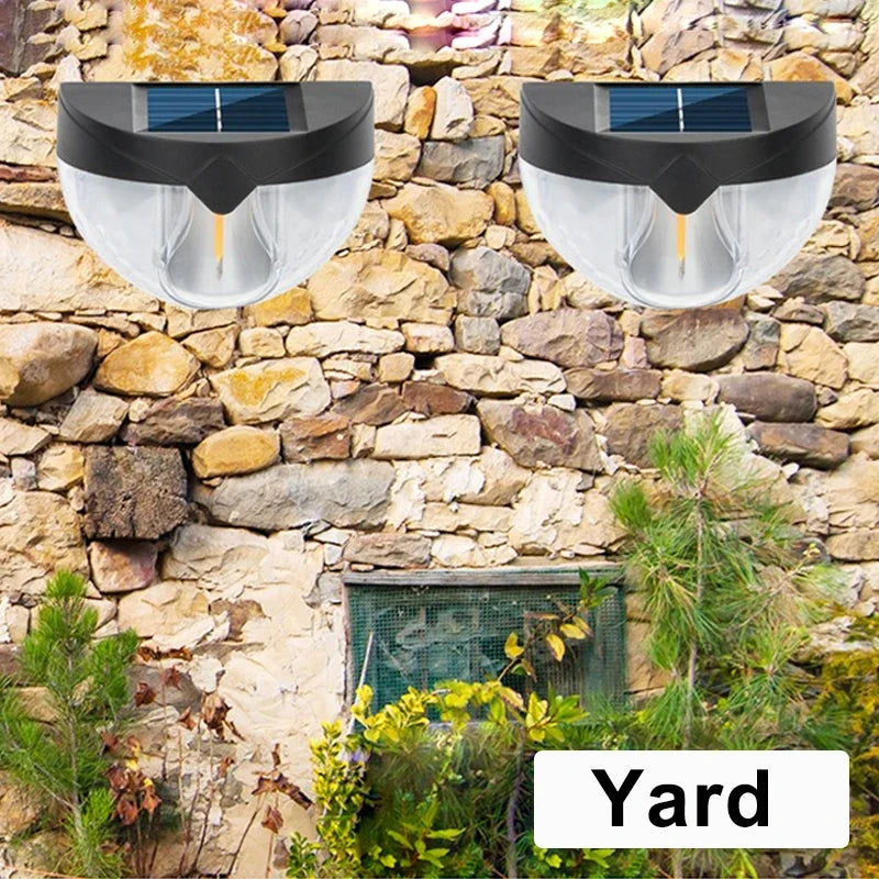 1Pcs Solar Fence Light LED Semicircular Wall Light Waterproof Outdoor Lighting Garden Decoration Path Porch Yard Garden Fence