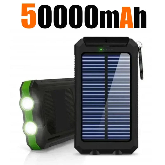 NEW 200000mAh Solar Power Bank Portable Charging Poverbank External Battery Charger Strong Light LDE Light for All Smartphones