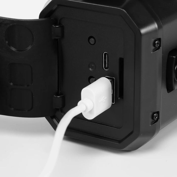 Solar Powered Emergency Power Bank with LED Flashlight Type-C Charging Hand Crank Radio Multifunctional Reading Lamp for Outdoor