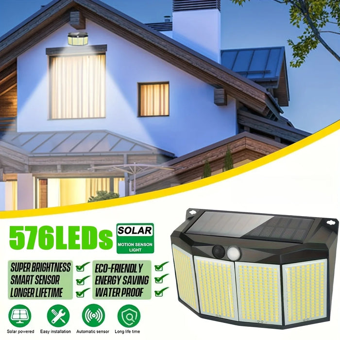 3 Modes Split Solar Lights Outdoor Waterproof with Motion Sensor Floodlight Remote Control for Patio Garage Backyard Wall Lamps