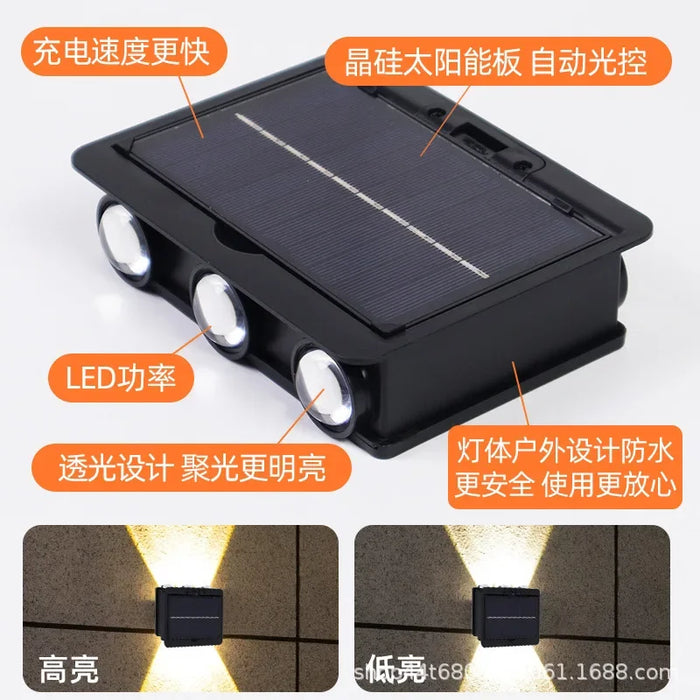 Solar Wall Light IP65 Waterproof Warm White Solar Outdoor Lights for Patio Deck Porch Barn Garage Garden Decoration