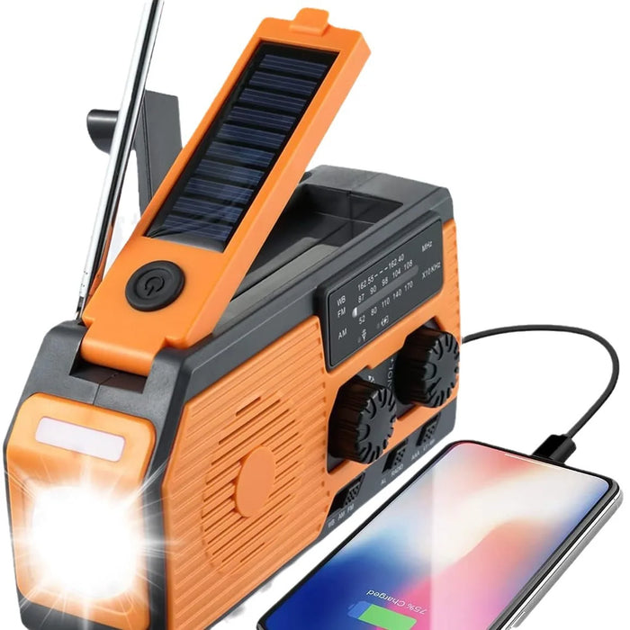 AM/FM/NOAA Weather Radio Portable Emergency Radio Solar Hand Crank Dynamo Radio Flashlight SOS Alarm Power Bank Dropshipping